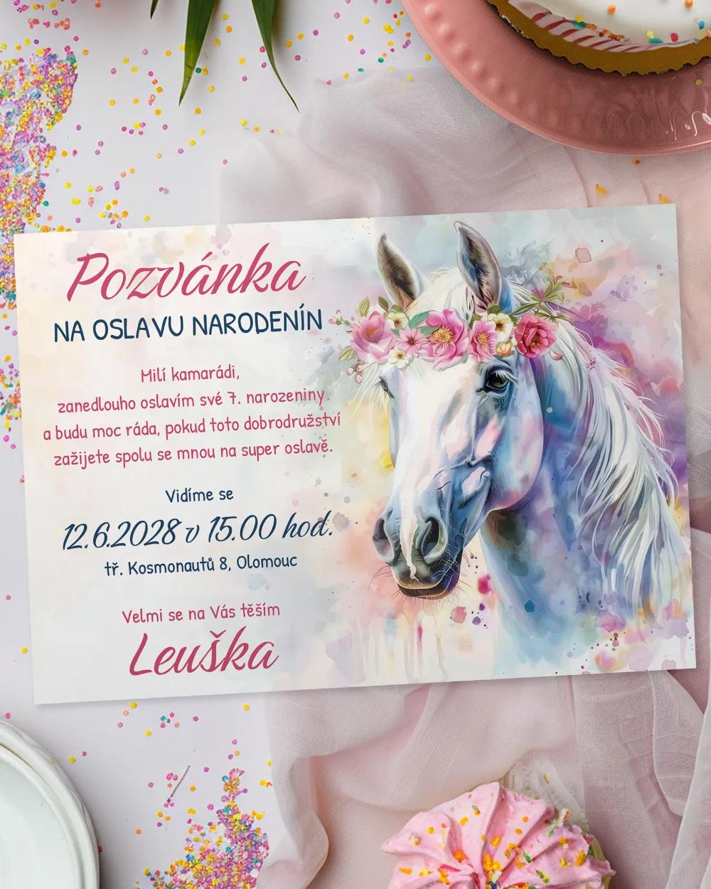 Pozvánka na dětskou oslavu – Kouzelný kůň