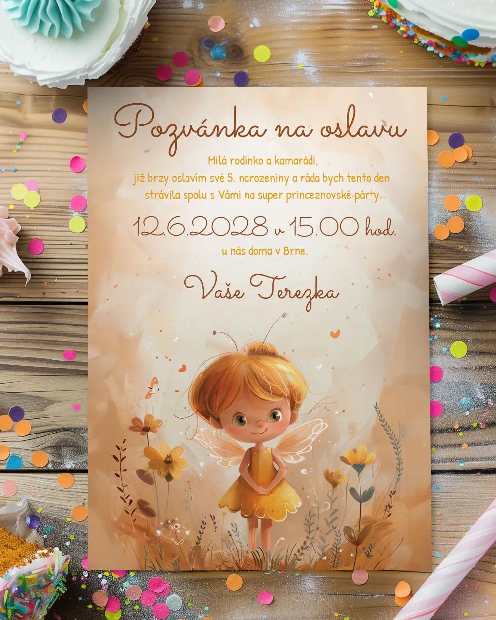 Pozvánka na dětskou oslavu – Víla II.