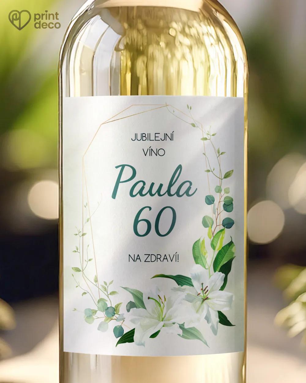 Etikety na láhve Bílé lilie