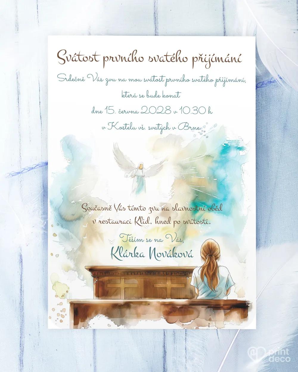 Pozvánky ke svátostem 13 – motiv pro dívku