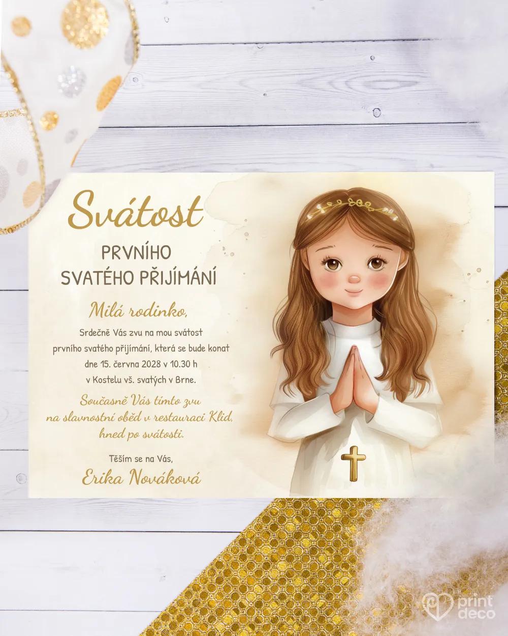 Pozvánka na krst, prvé sväté prijímanie 14 (dievca)