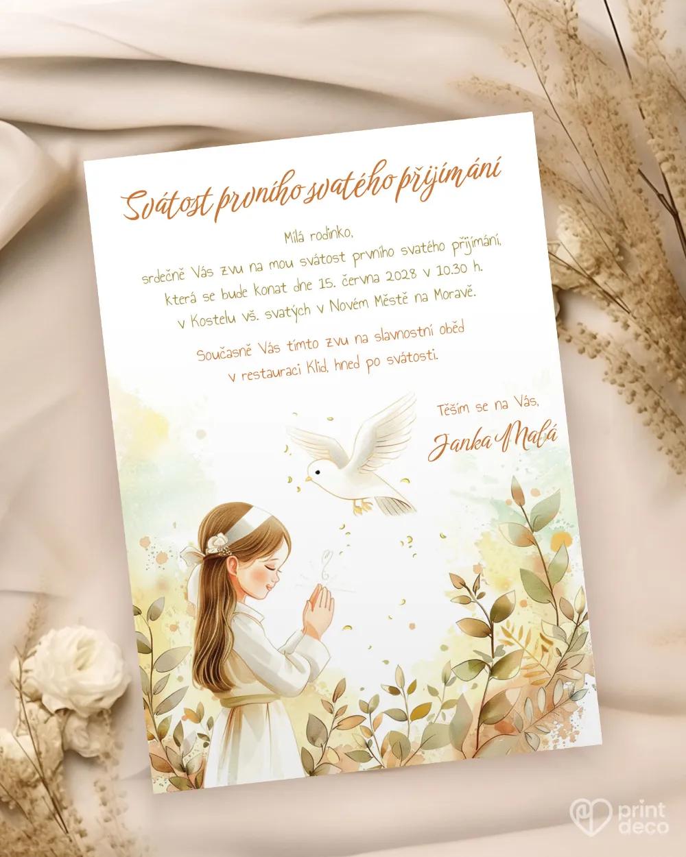 Pozvánky ke svátostem 17 – motiv pro dívku