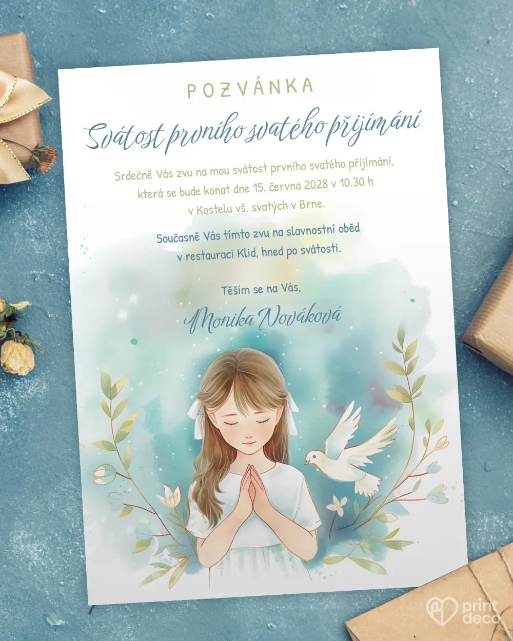Pozvánky ke svátostem 18 – motiv pro dívku