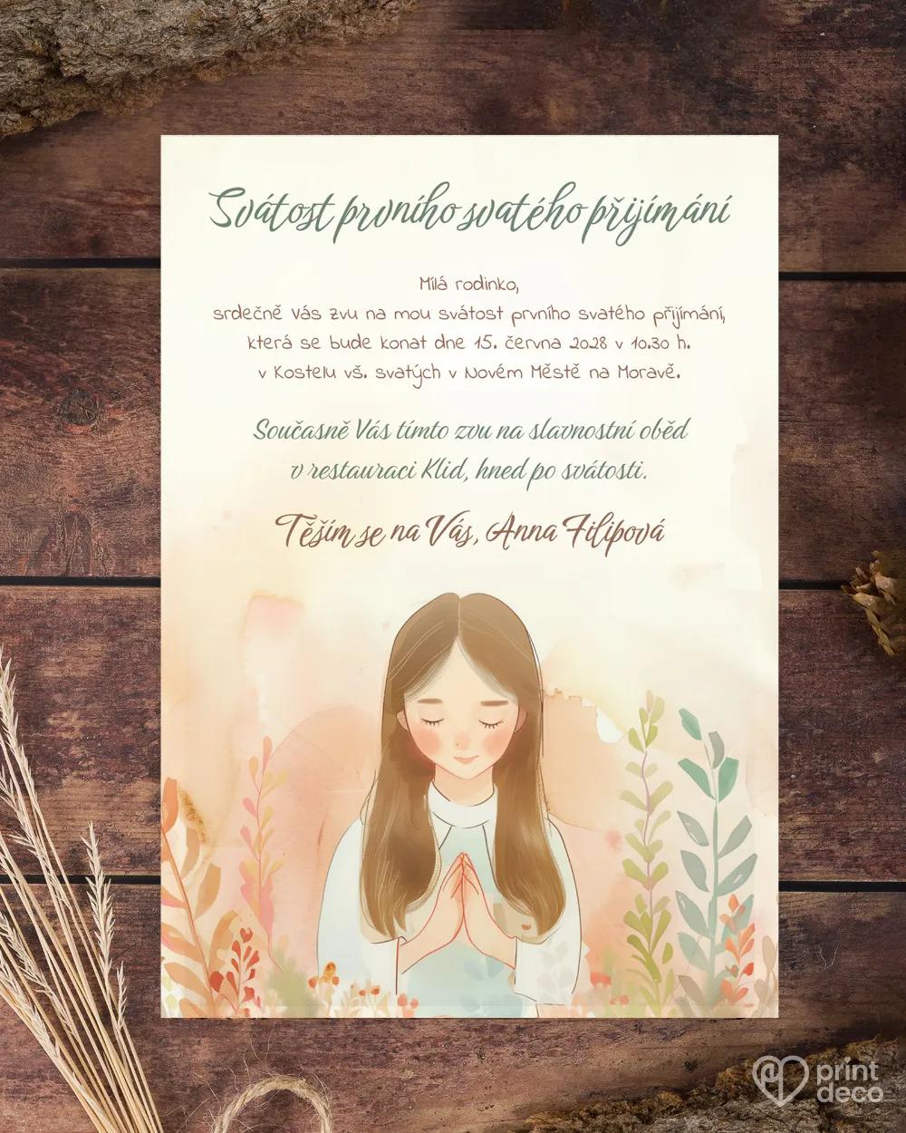 Pozvánky ke svátostem 19 – motiv pro dívku