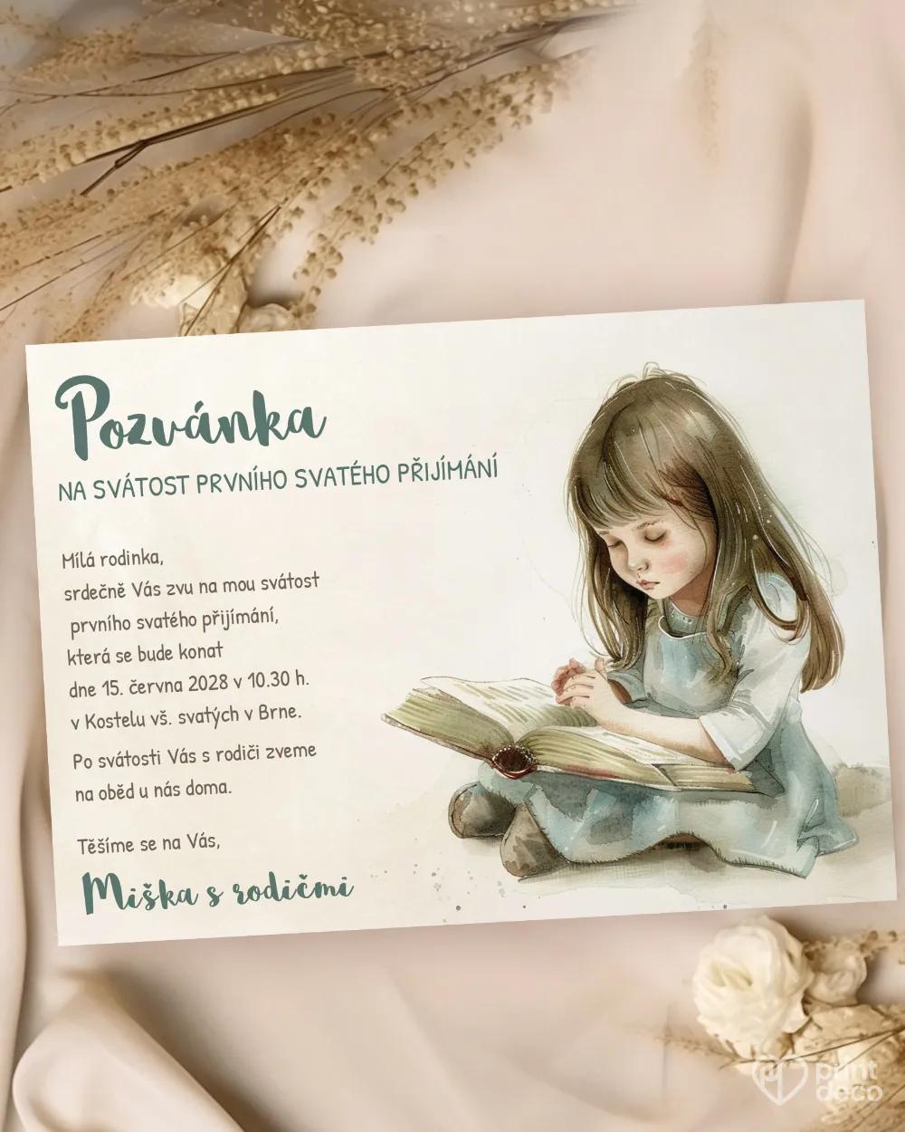 Pozvánky ke svátostem 33 – motiv pro dívku