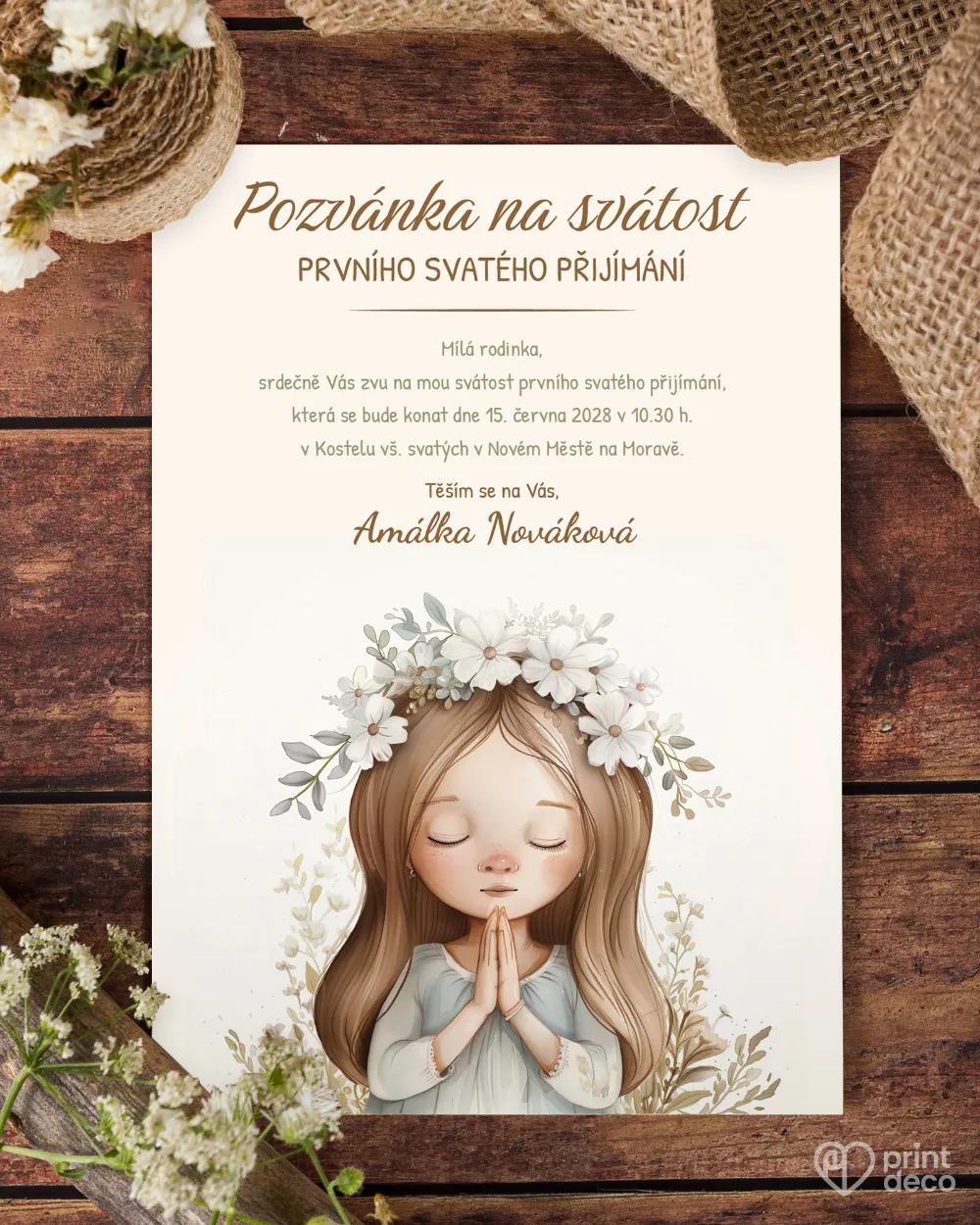 Pozvánky ke svátostem 58 – motiv pro dívku