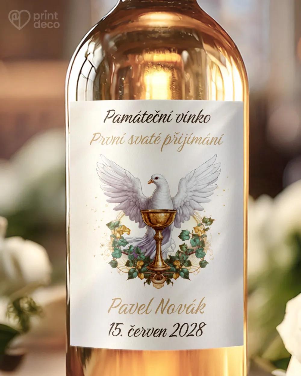 Etikety na láhve na svátost křtu, přijímání, biřmování – motiv 09