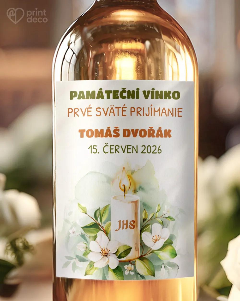 Etikety na láhve na svátost křtu, přijímání, biřmování – motiv 11