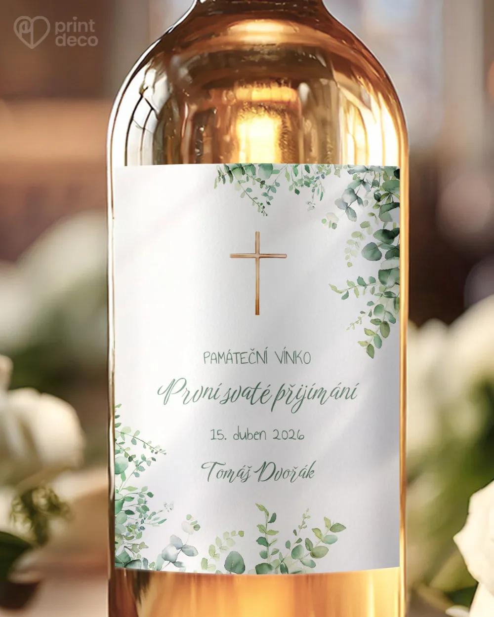 Etikety na láhve na svátost křtu, přijímání, biřmování – motiv 25
