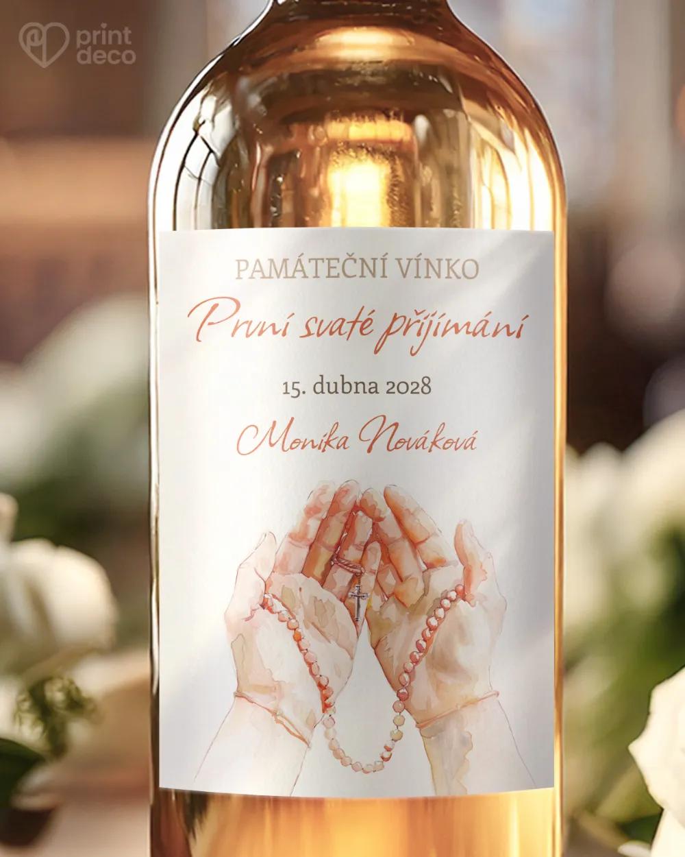 Etikety na láhve na svátost křtu, přijímání, biřmování – motiv 34