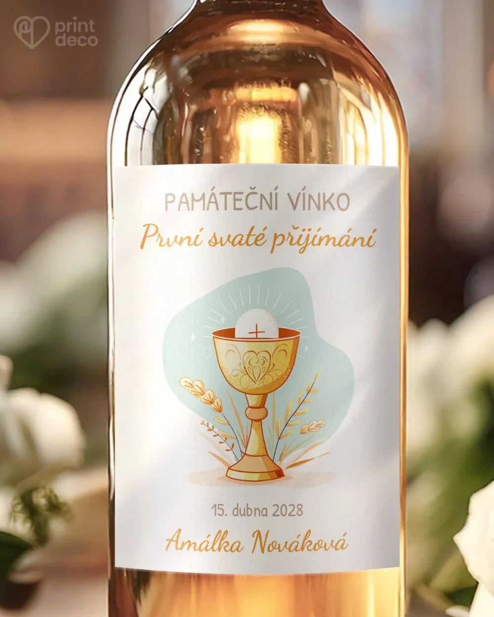 Etikety na láhve na svátost křtu, přijímání, biřmování – motiv 35