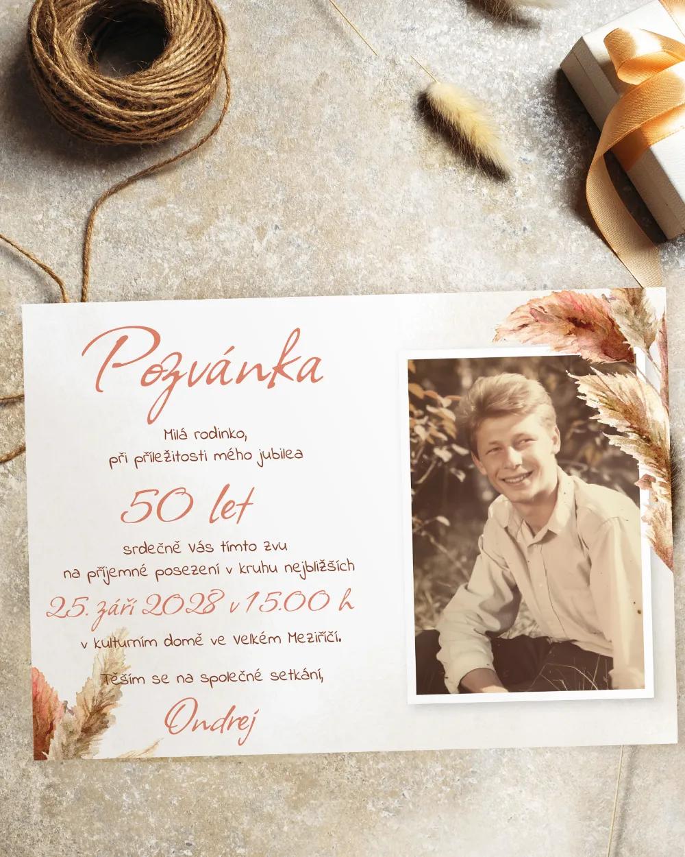 Pozvánka na narozeniny s fotkou Bohem 02