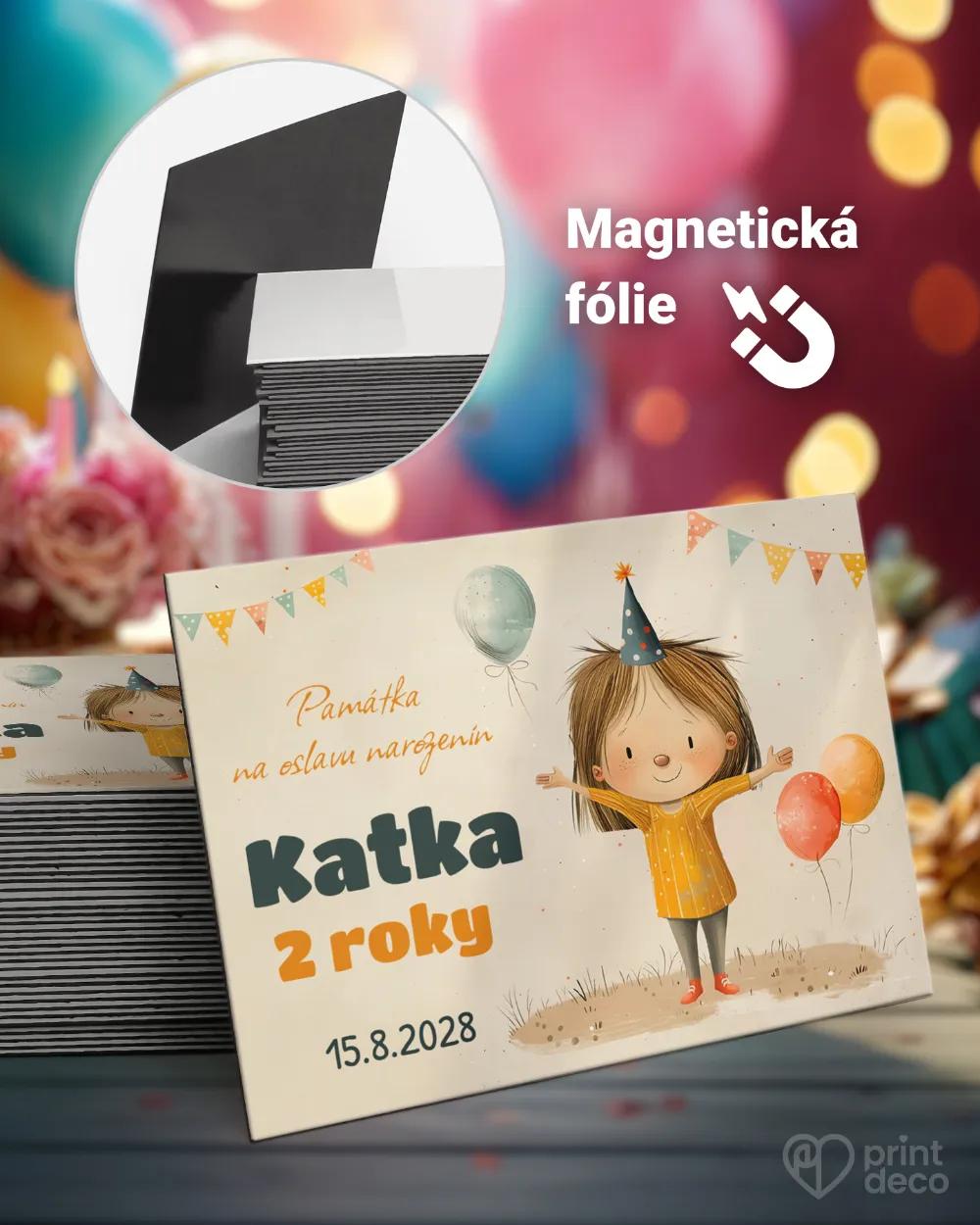 Magnetky z dětské oslavy – Holčička