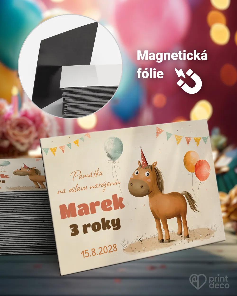 Magnetky z dětské oslavy – Koník