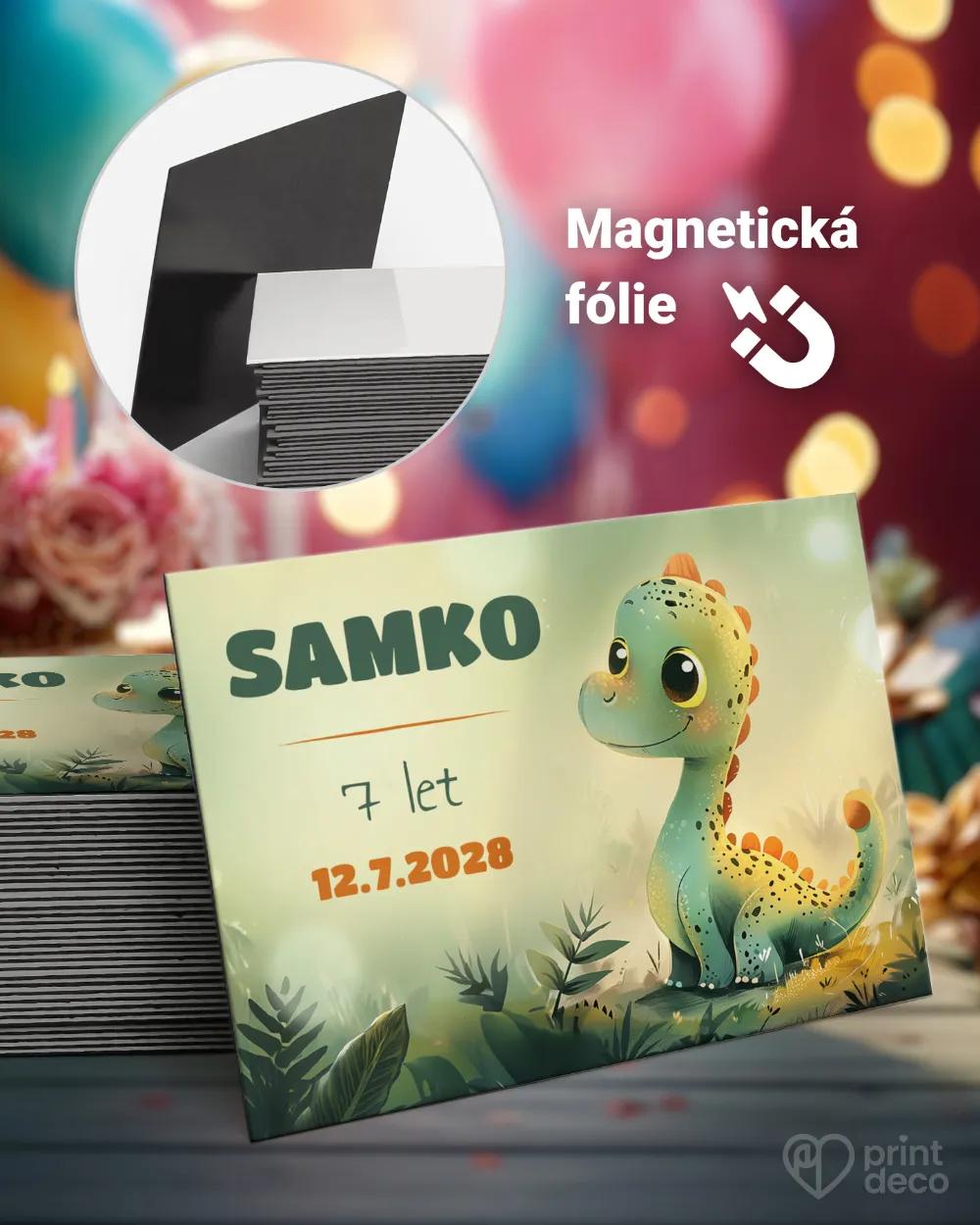 Magnetky z dětské oslavy – Dinosaurus 02