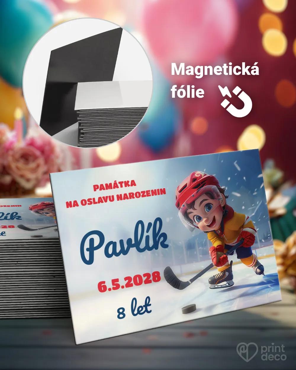 Magnetky z dětské oslavy – Hokejista