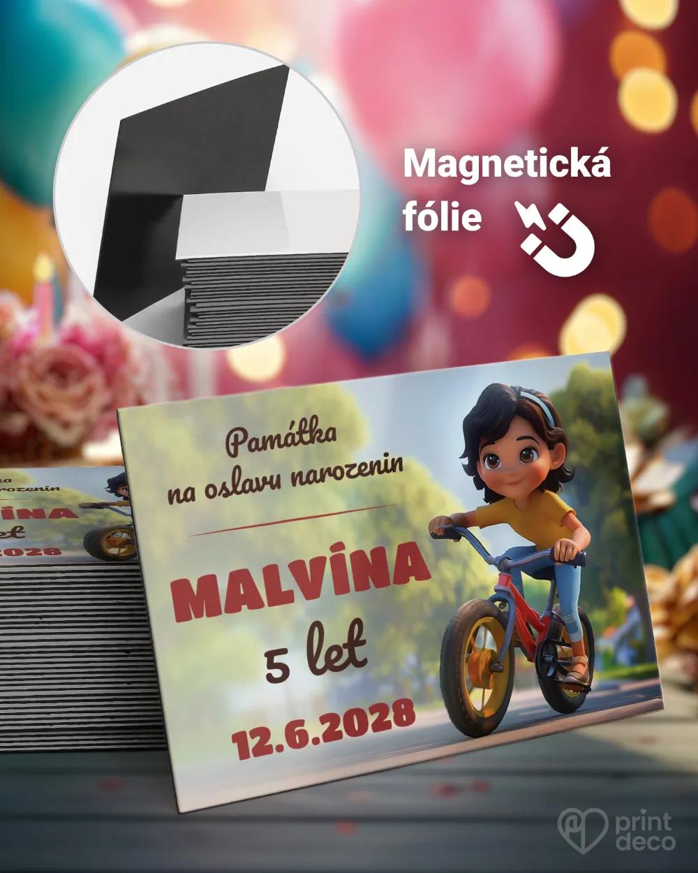 Magnetky z dětské oslavy – Cyklistka