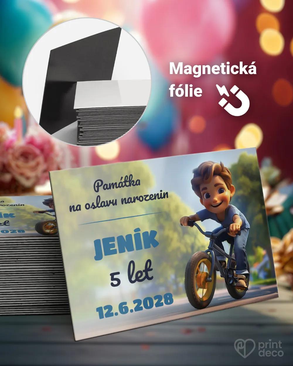 Magnetky z dětské oslavy – Cyklista