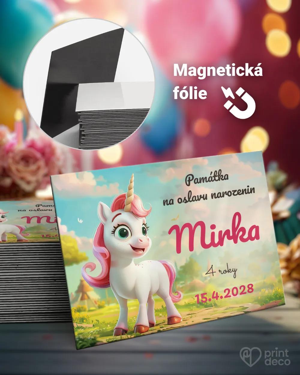 Magnetky z dětské oslavy – Jednorožec 05