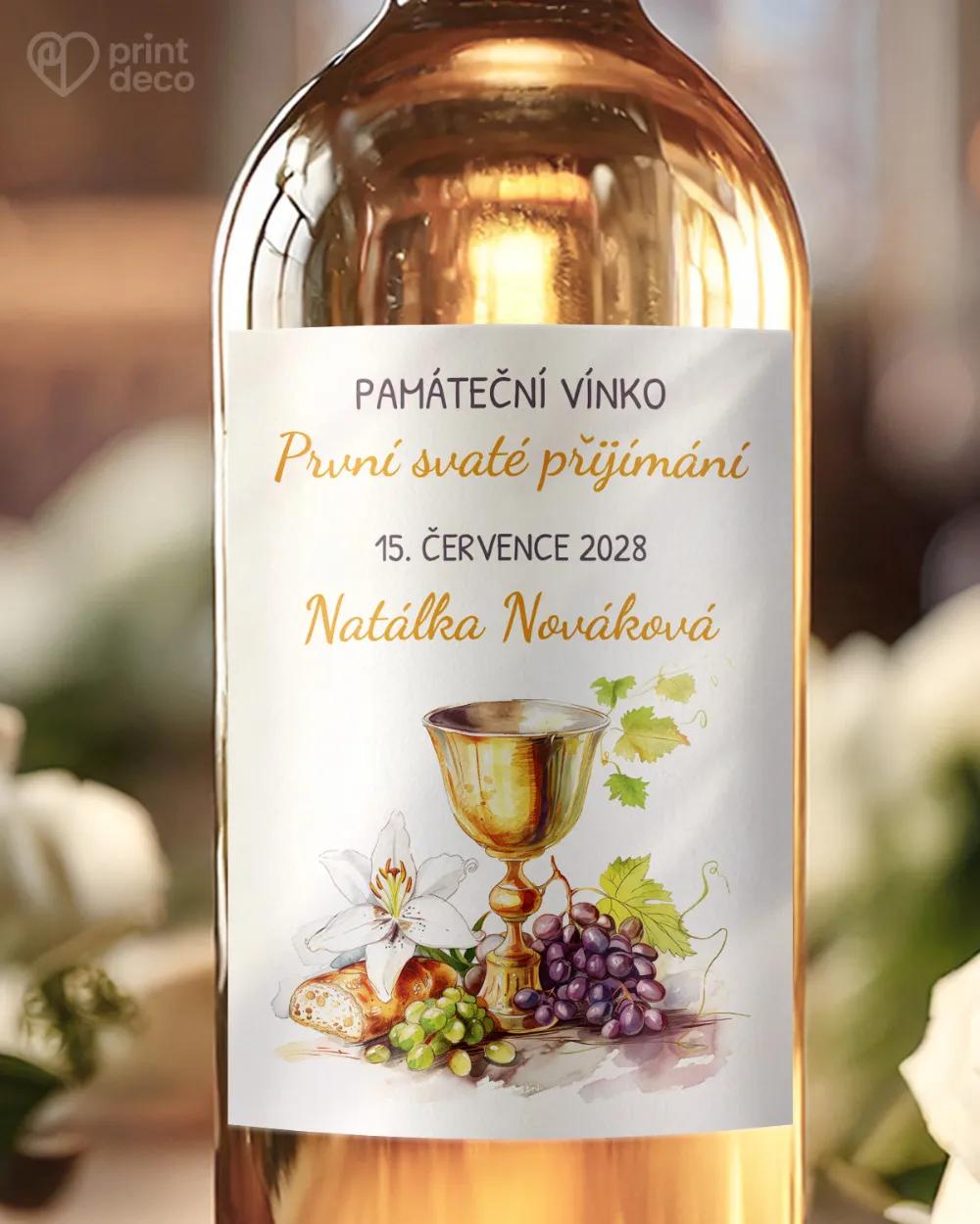 Etikety na láhve na svátost křtu, přijímání, biřmování – motiv 55