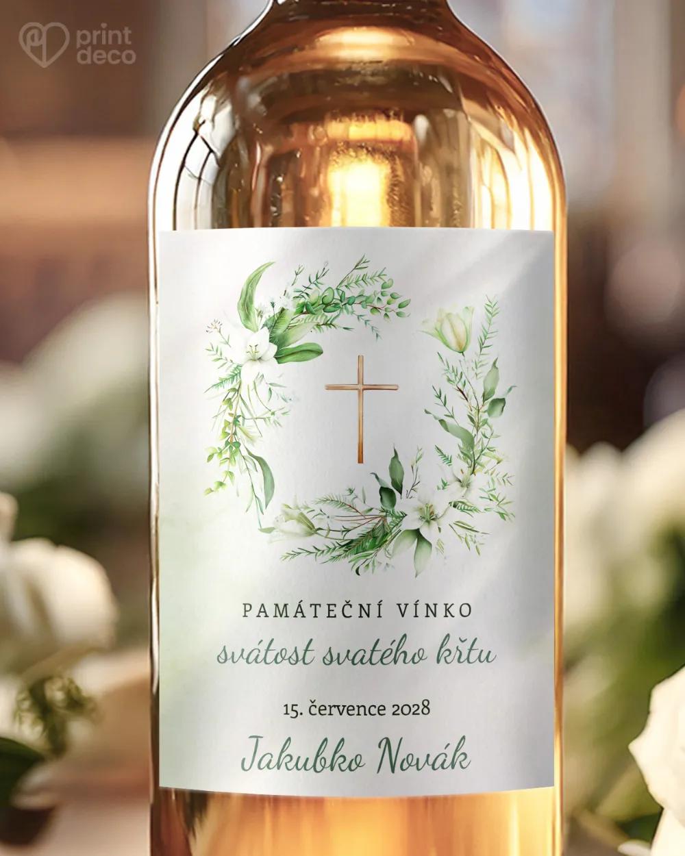 Etikety na láhve na svátost křtu, přijímání, biřmování – motiv 56
