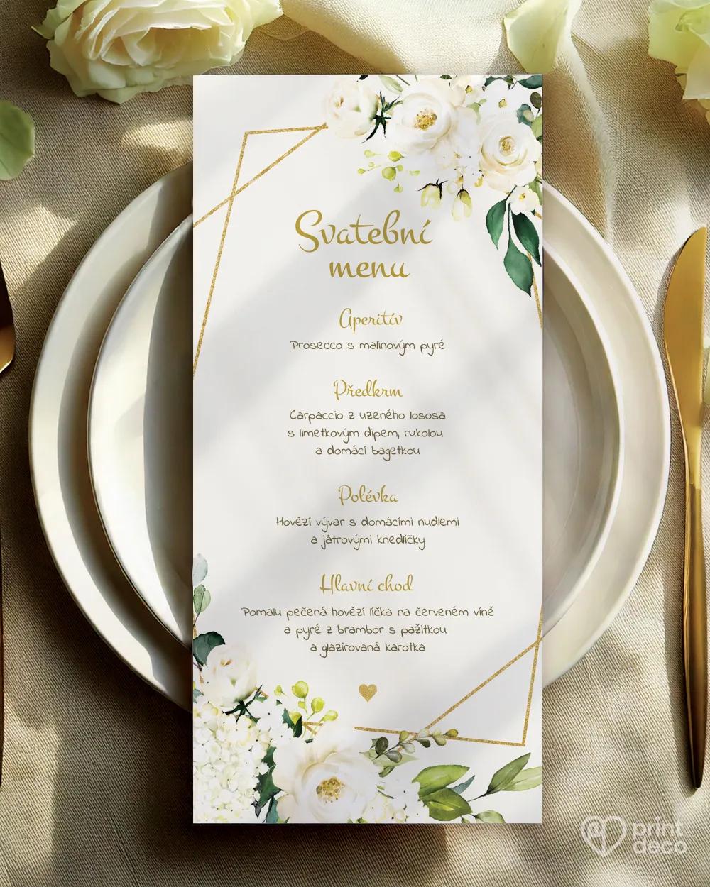 Svatební menu - Bílé růže III.