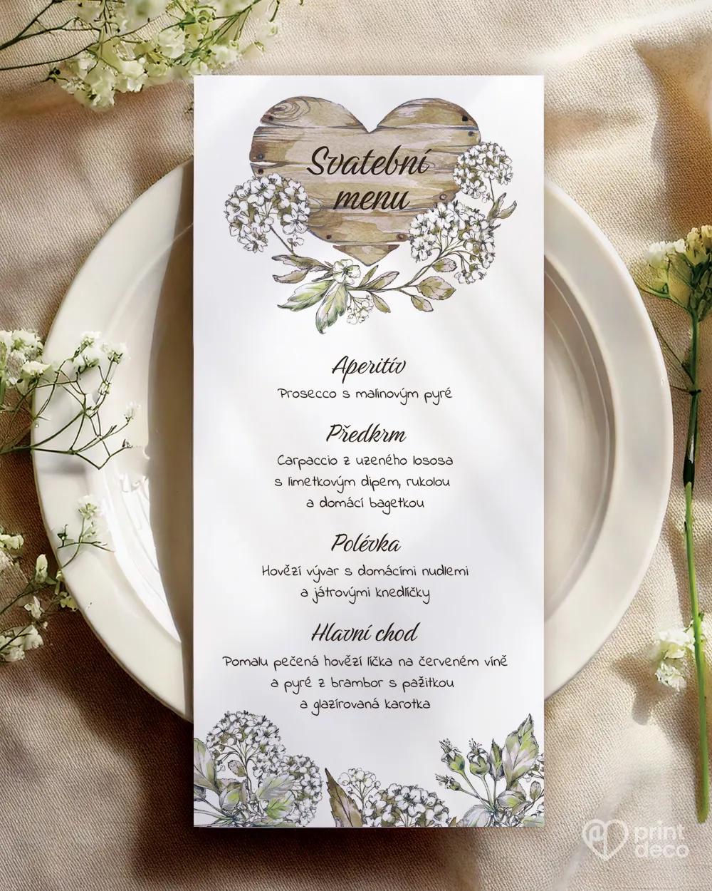 Svatební menu - Rustic