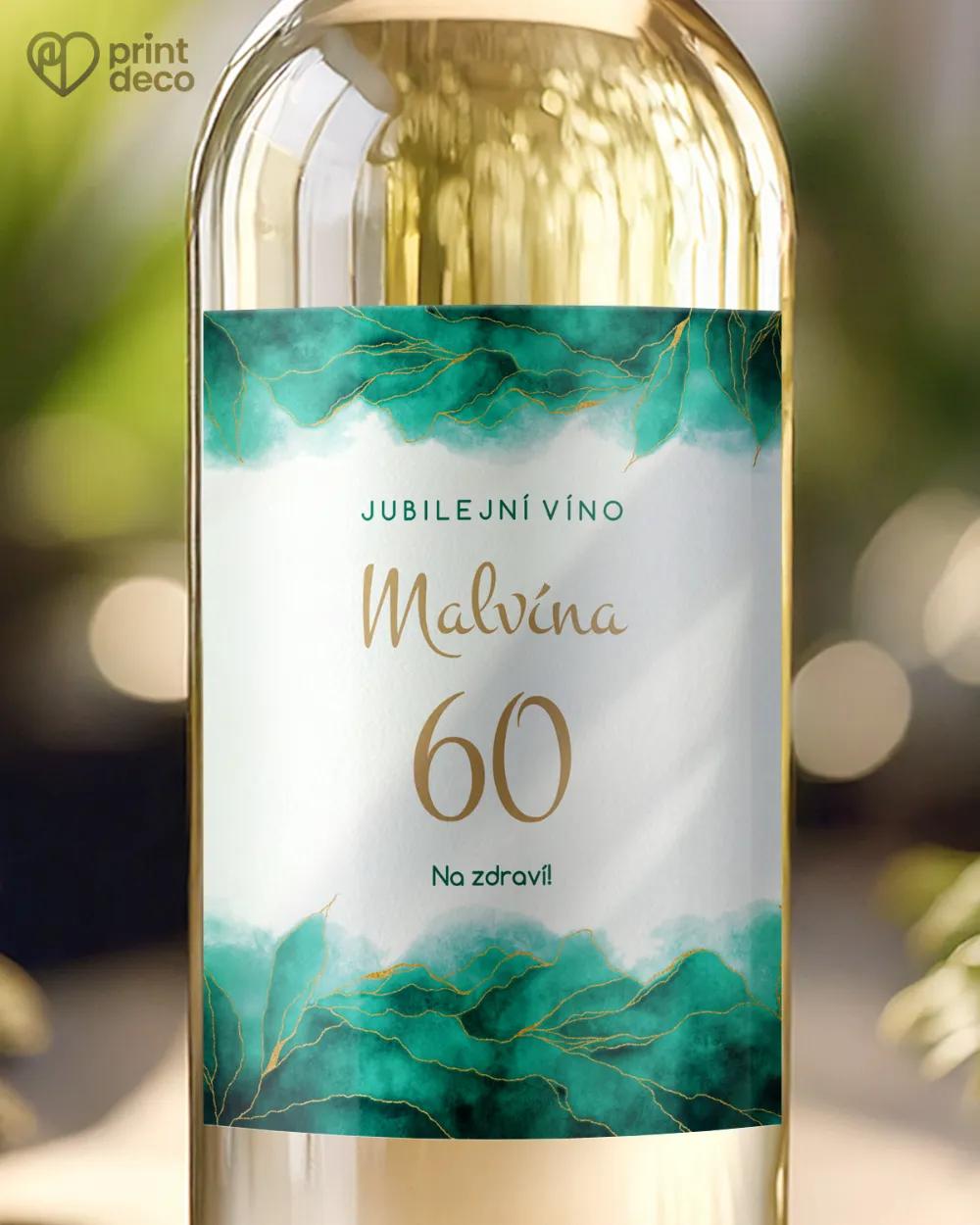 Etikety na láhve Abstrakt III. smaragdová