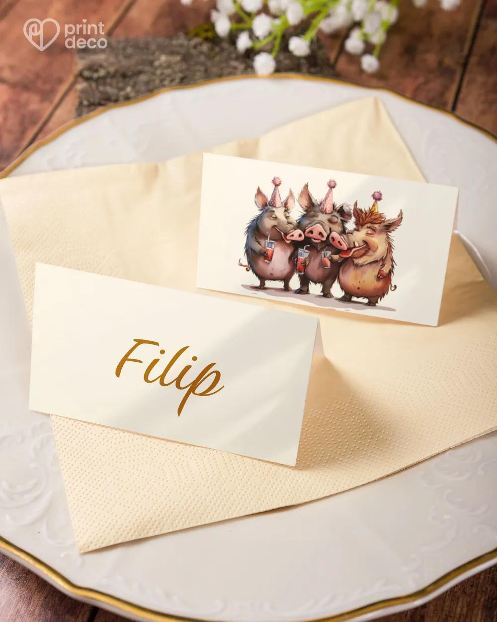 Jmenovky na oslavu Párty divočáků