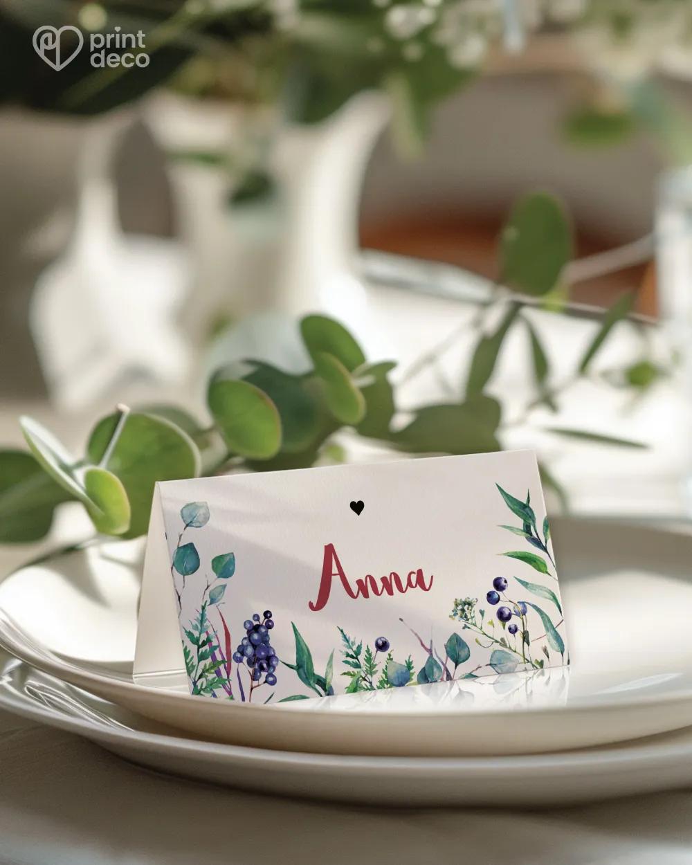 Jmenovky na oslavu Eukalyptus s bylinkami