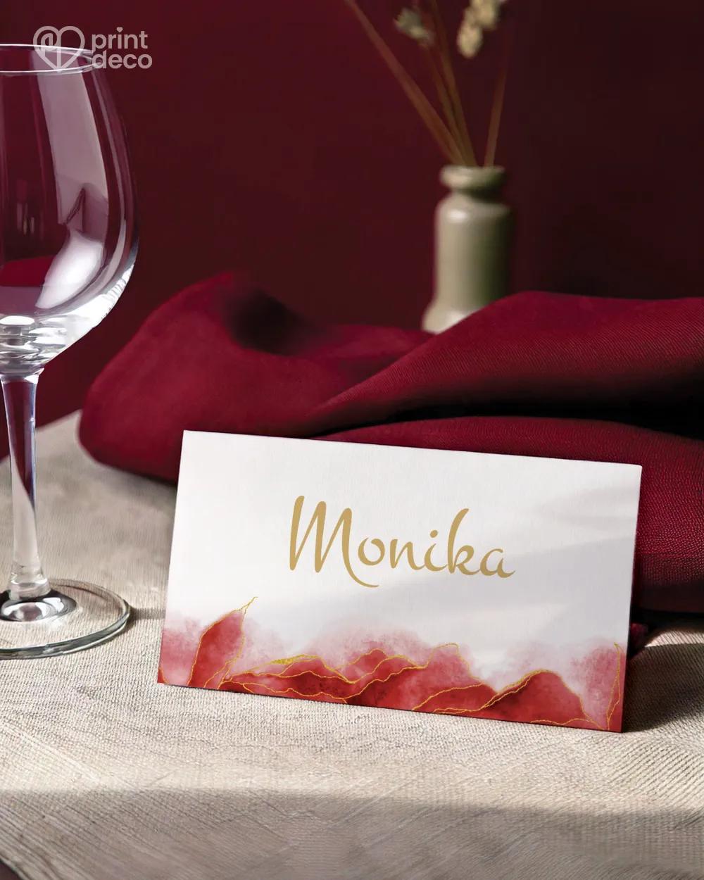 Jmenovky na oslavu Abstrakt III. bordó