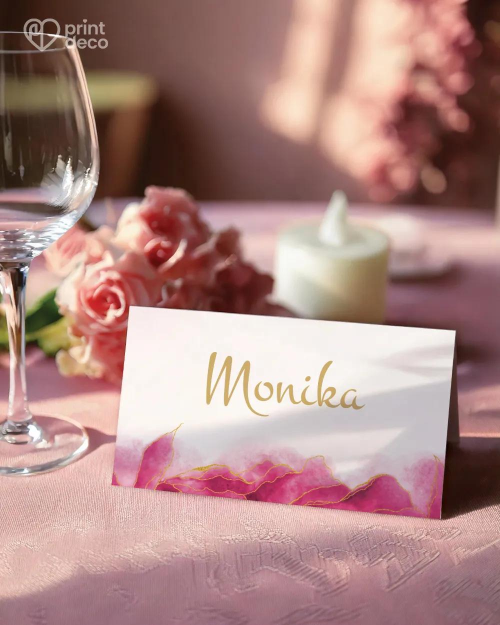 Jmenovky na oslavu Abstrakt III. růžová