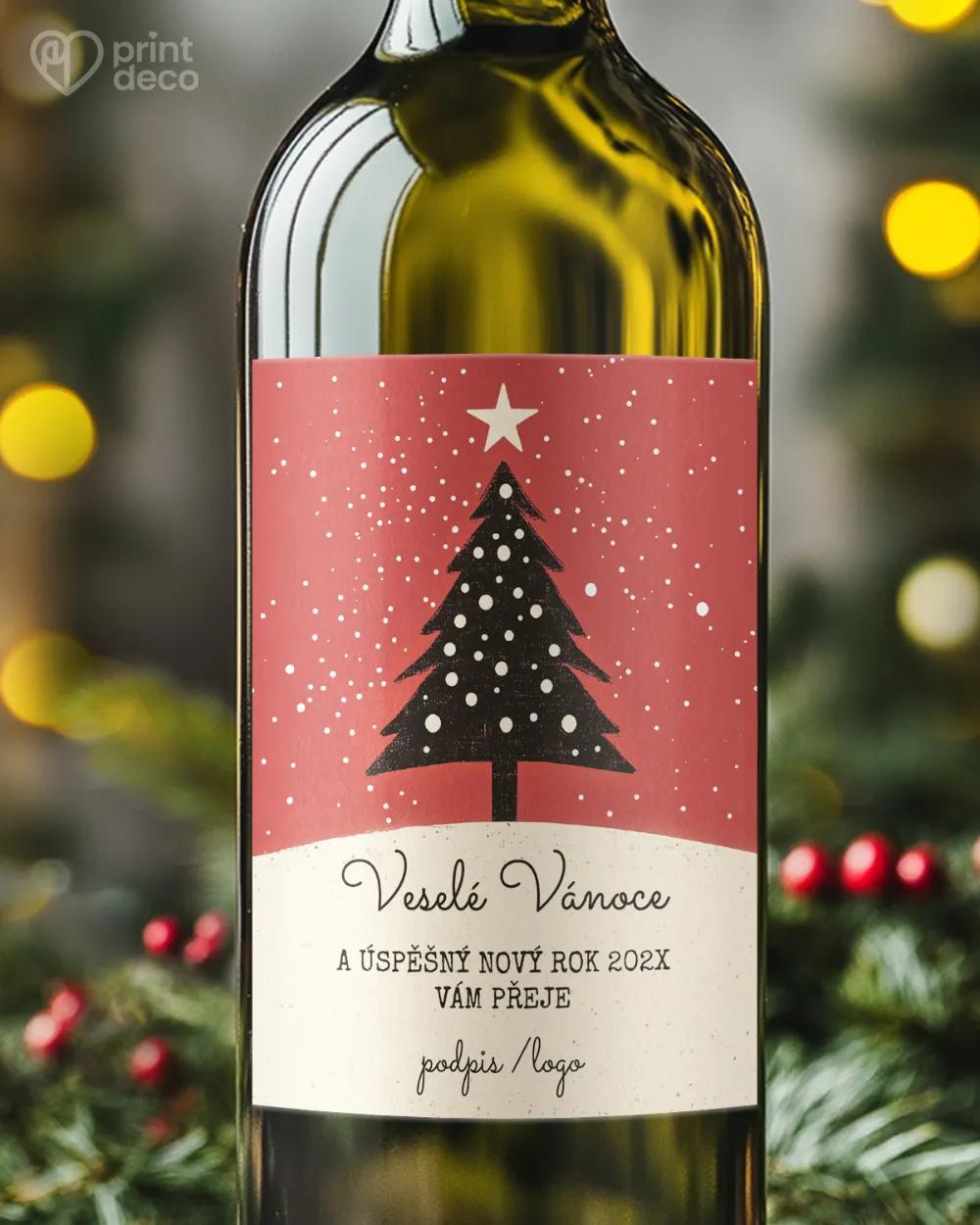 Vánoční etiketa na láhve – motiv 40