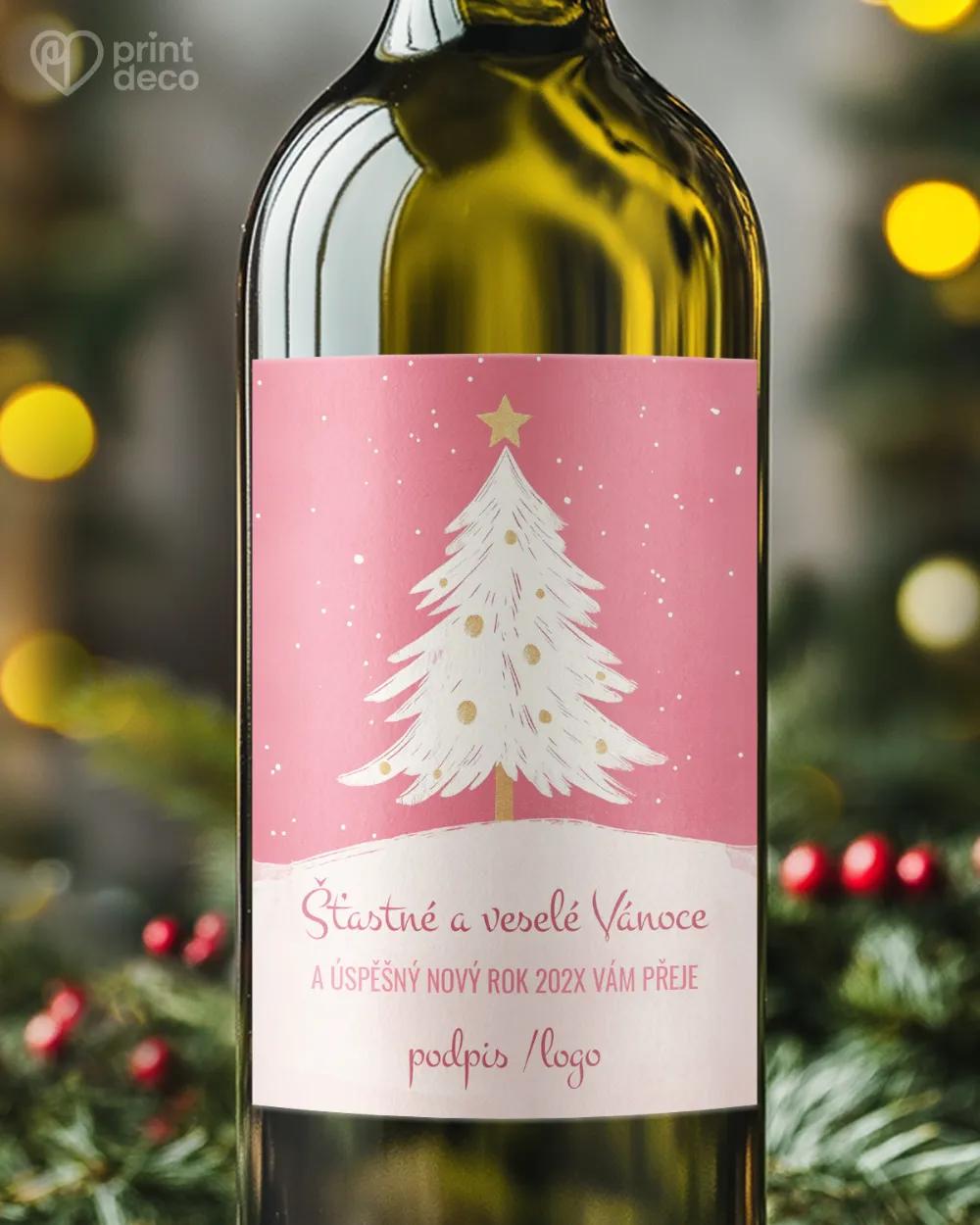 Vánoční etiketa na láhve – motiv 41