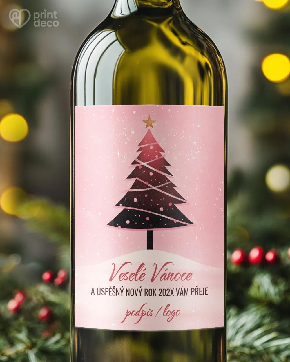 Vánoční etiketa na láhve – motiv 43