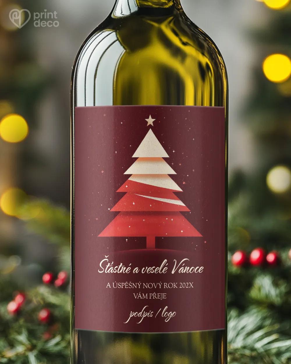 Vánoční etiketa na láhve – motiv 45