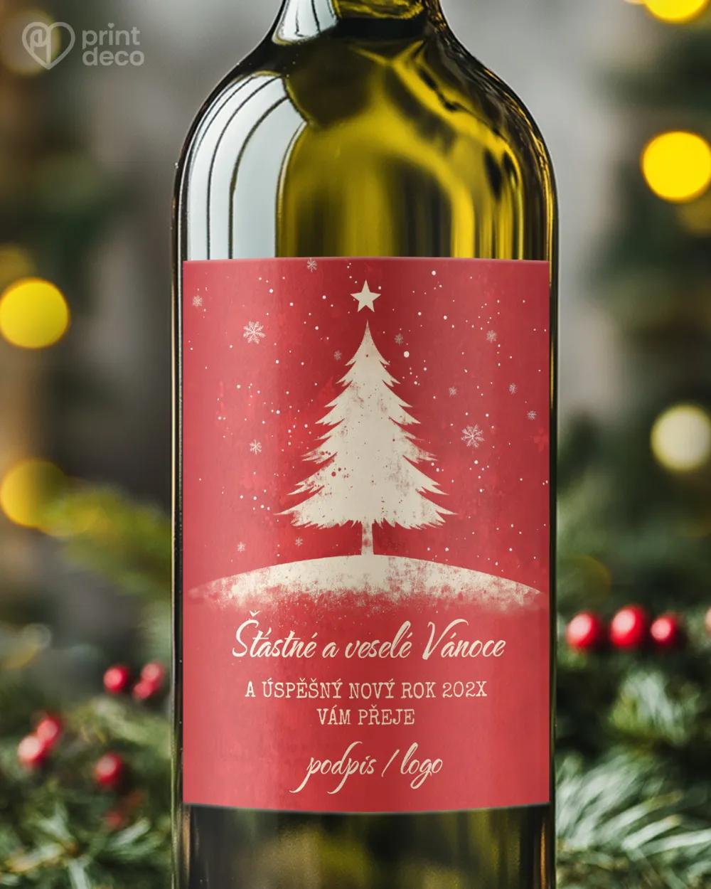Vánoční etiketa na láhve – motiv 46