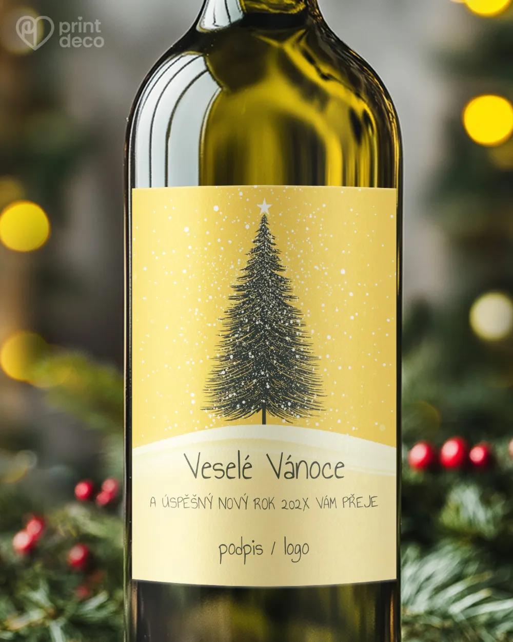 Vánoční etiketa na láhve – motiv 48