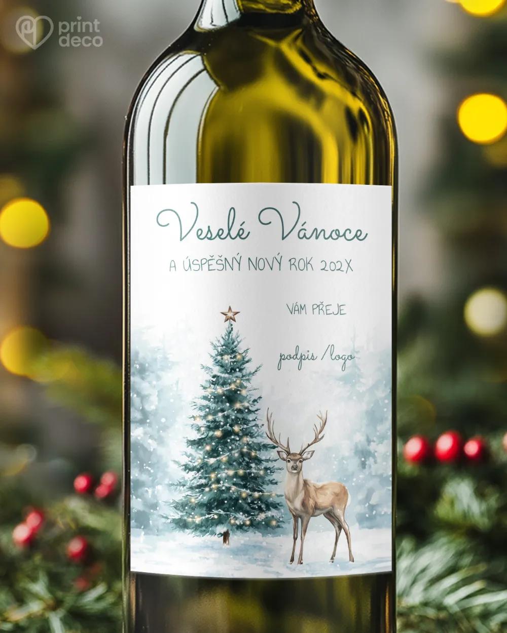 Vánoční etiketa na láhve – motiv 50