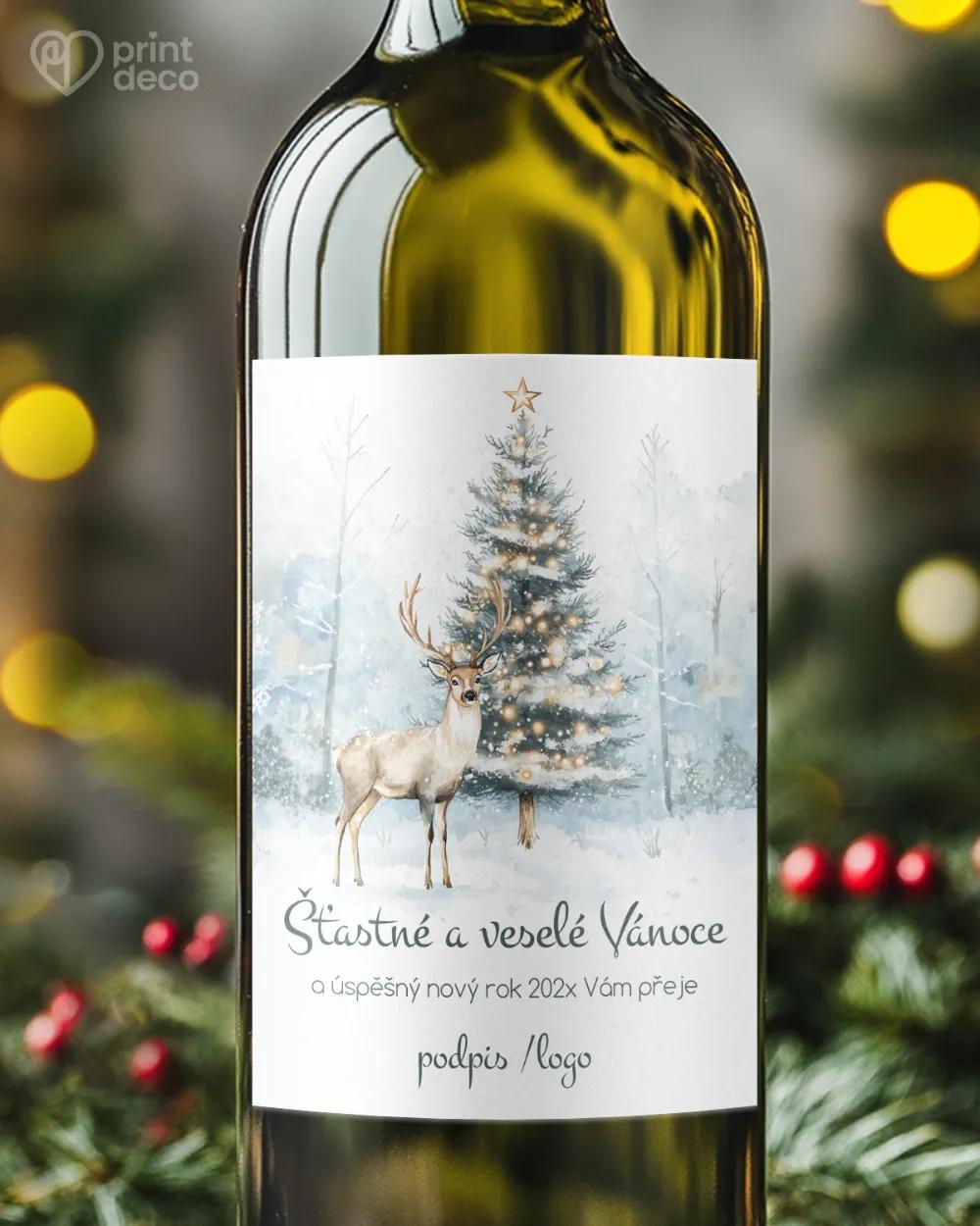 Vánoční etiketa na láhve – motiv 51