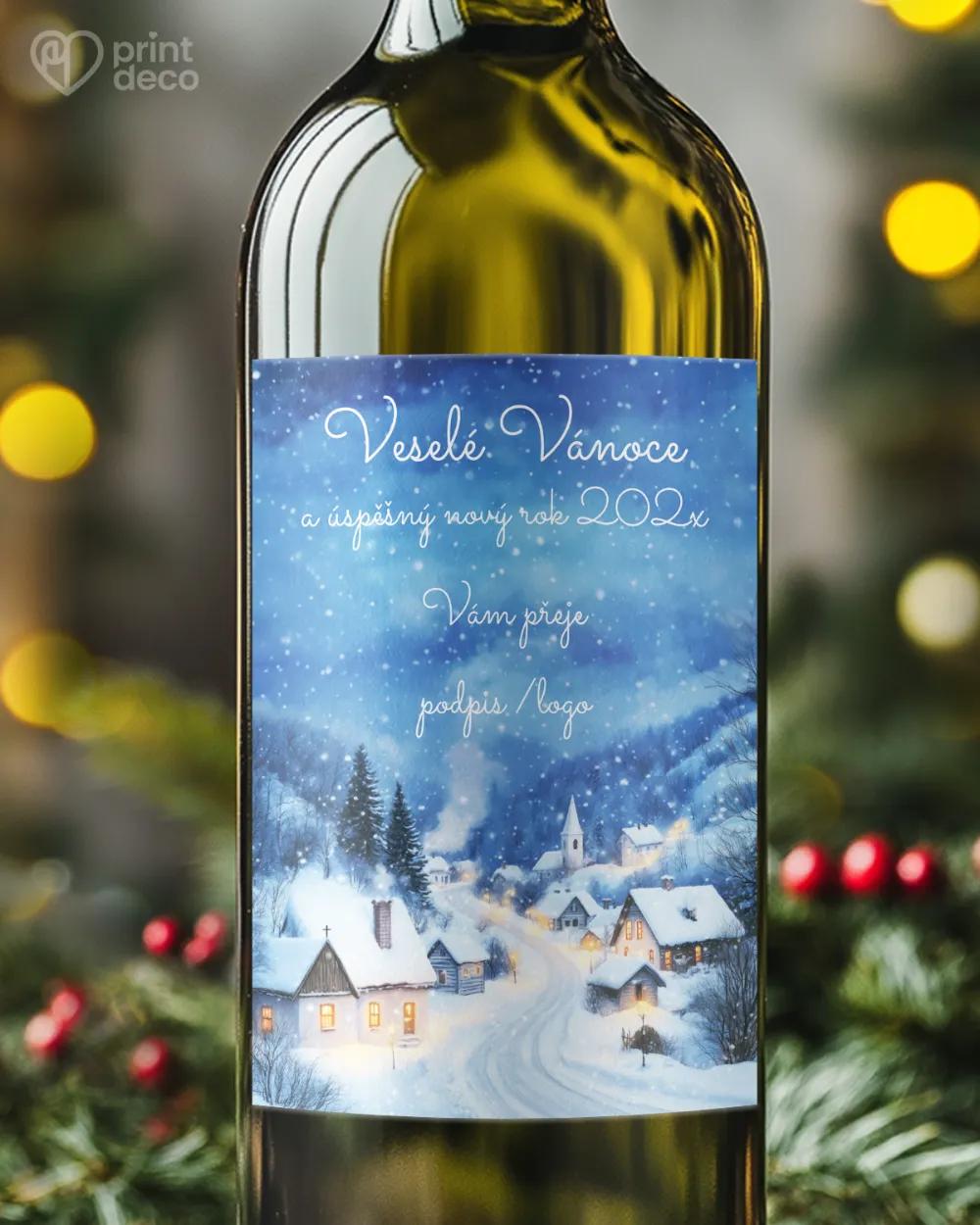 Vánoční etiketa na láhve – motiv 52