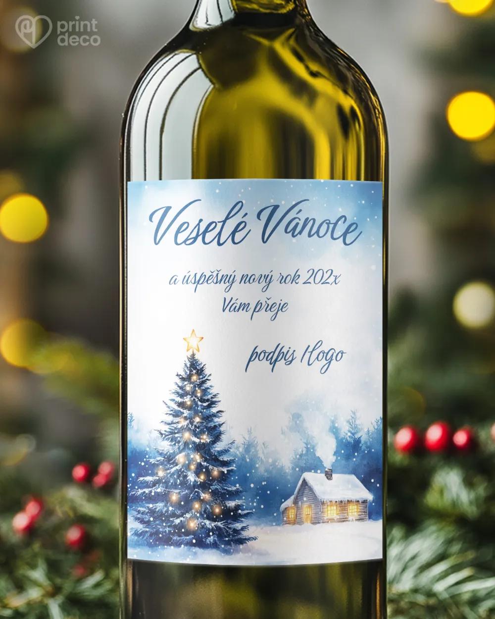 Vánoční etiketa na láhve – motiv 53