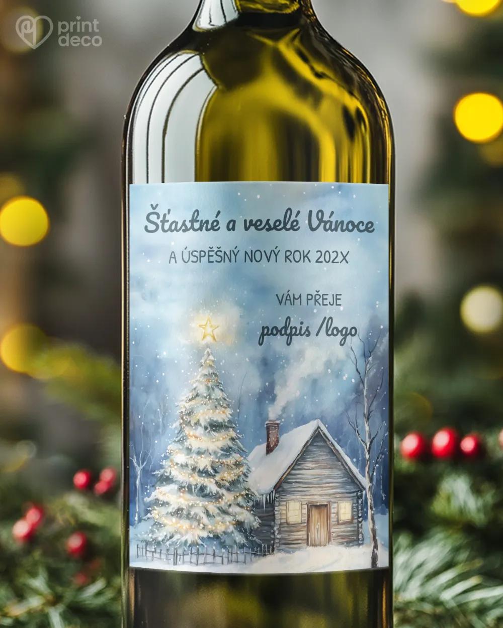 Vánoční etiketa na láhve – motiv 54