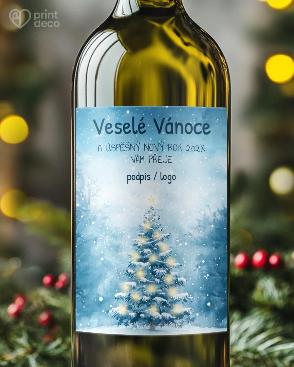 Vánoční etiketa na láhve – motiv 56