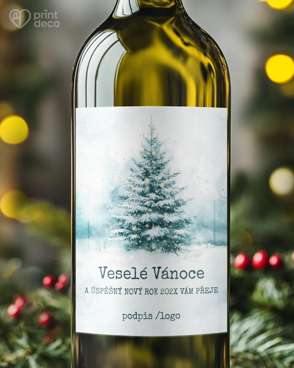 Vánoční etiketa na láhve – motiv 57