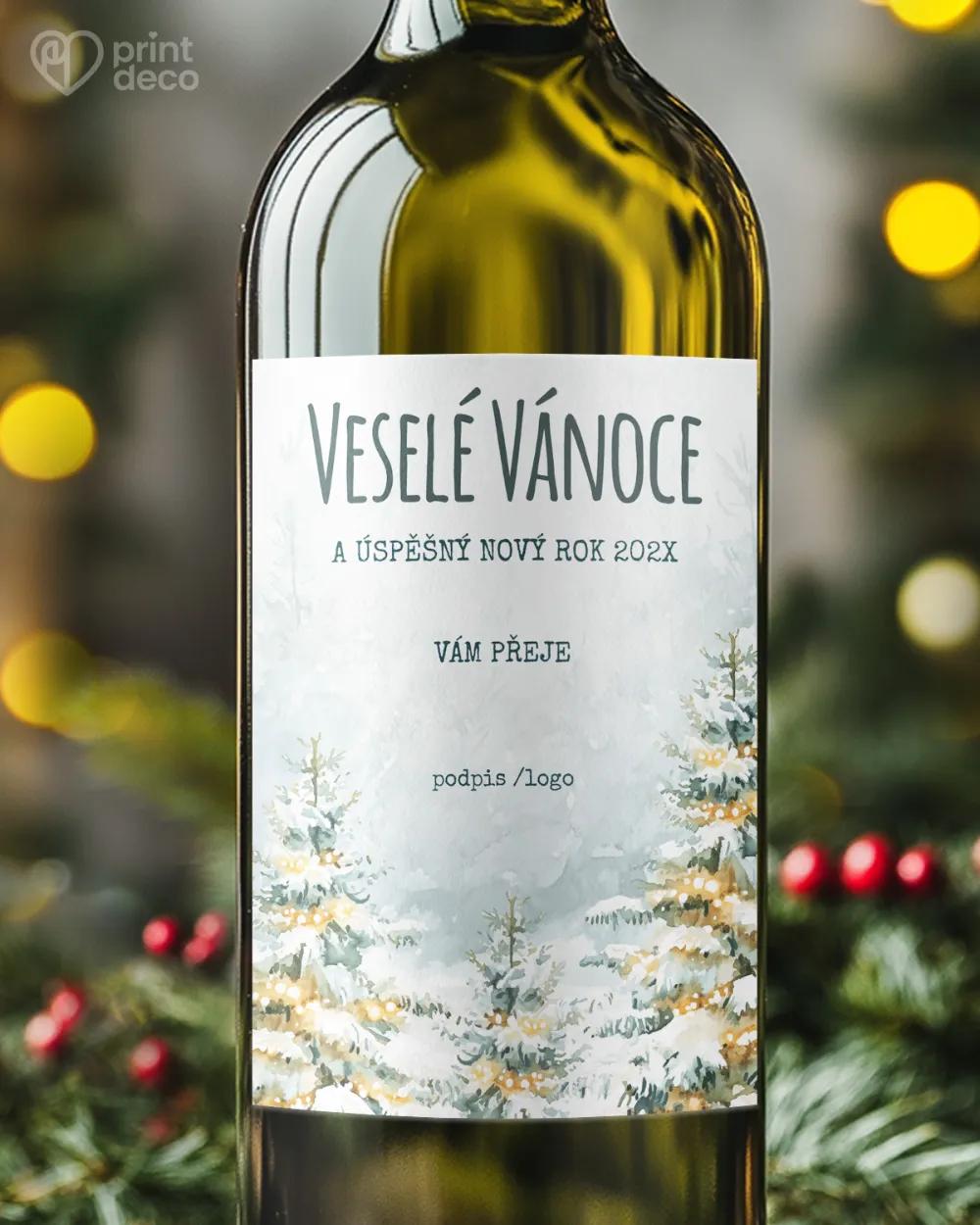 Vánoční etiketa na láhve – motiv 58 B