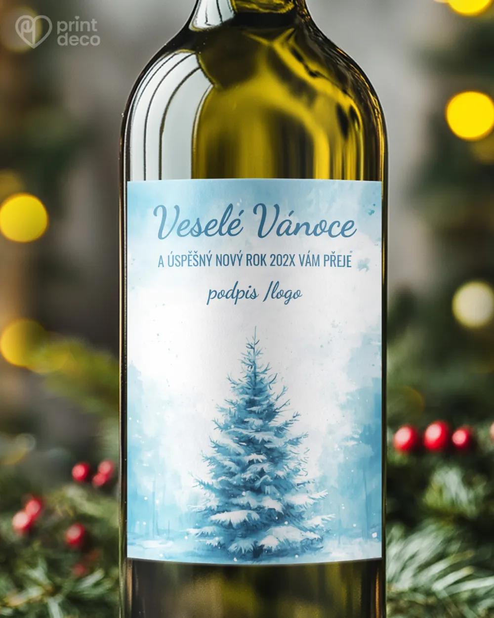 Vánoční etiketa na láhve – motiv 59