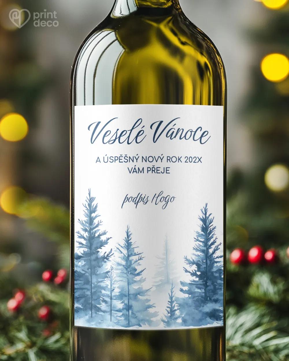 Vánoční etiketa na láhve – motiv 60