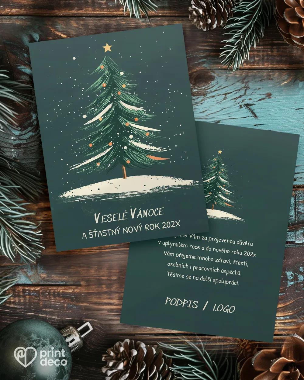 Vánoční přání Zelená elegance