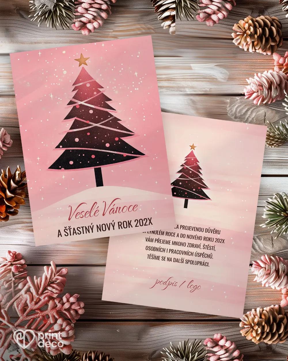 Vánoční přání Růžová harmonie